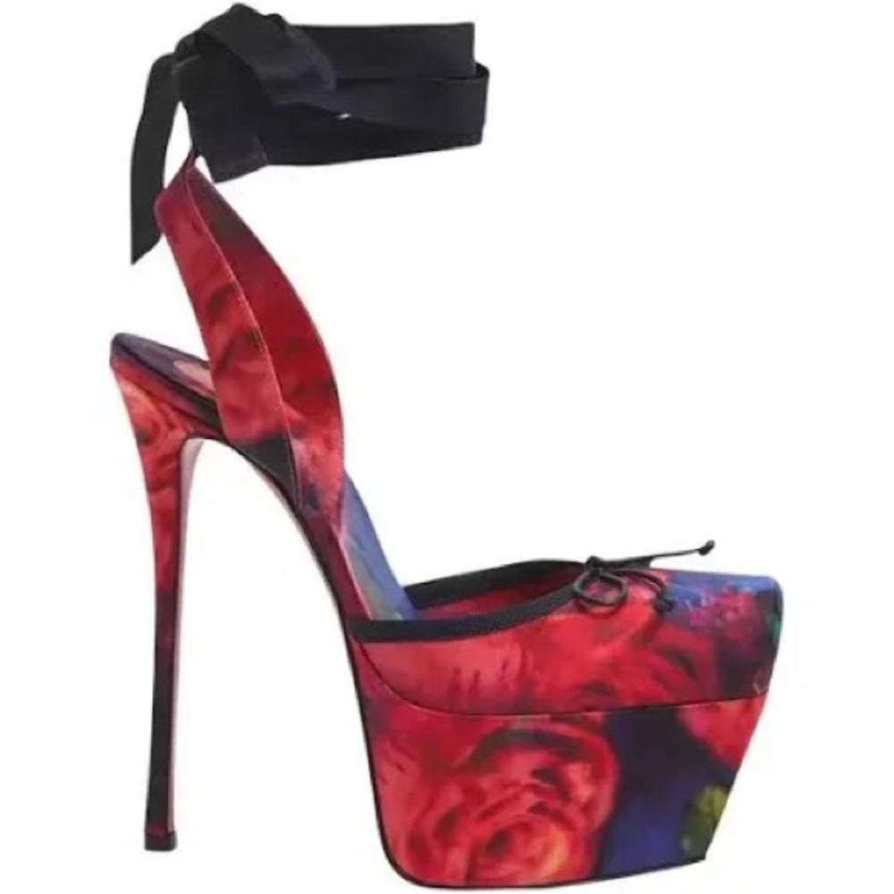 Floral Platform Stiletto Heels